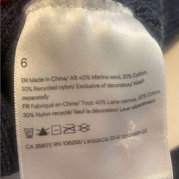 Lululemon Women's Blue Merino Wool-Blend Ribbed Mock Turtleneck Sweater Size 6 - Picture 7 of 8